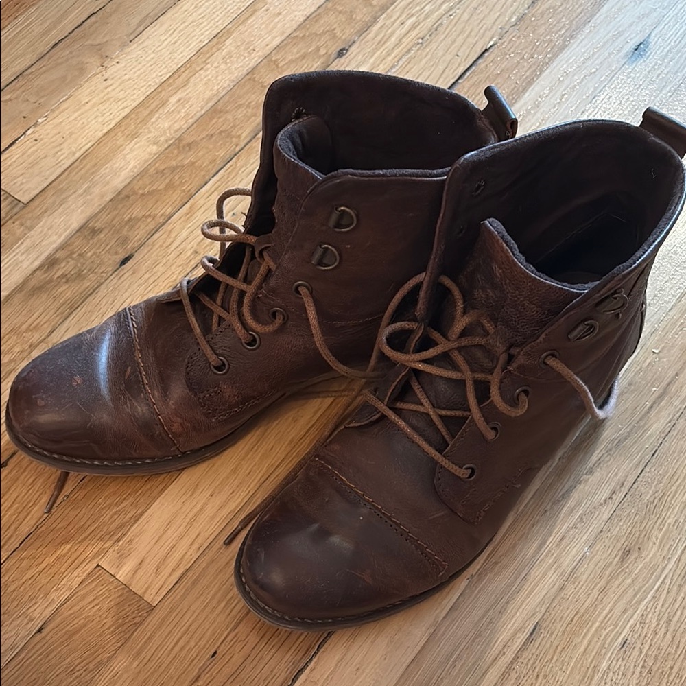 Josef Seibel Brown Leather Lace Up Boots Size 38